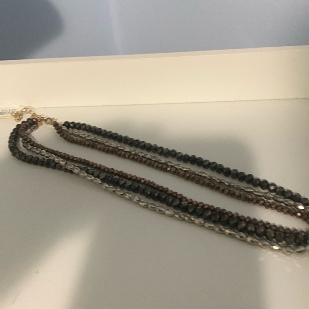 NWT three strand beaded necklace